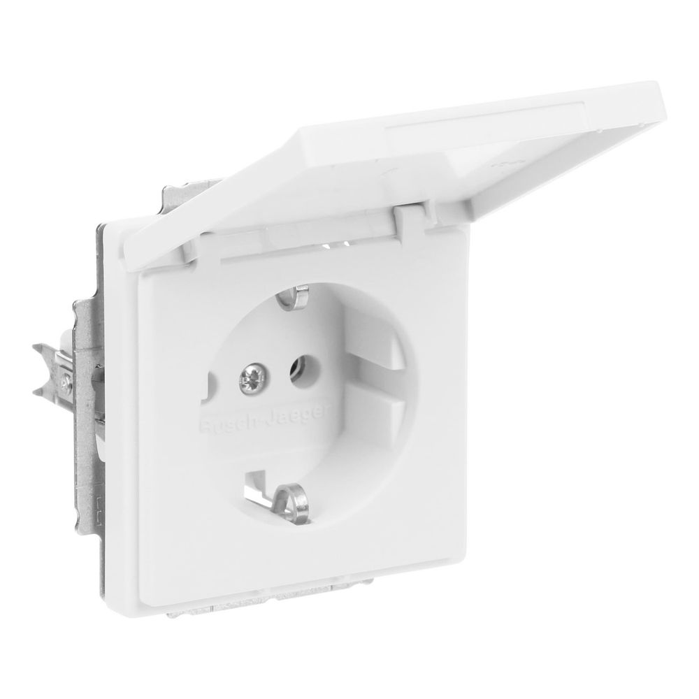 Busch Jäger SCHUKO Steckdose 20 EUK-884 Klappdeckel mit Steckanschluss studioweiß m... BJ-2CKA002018A1494 4011395129937 (Abb. 3)