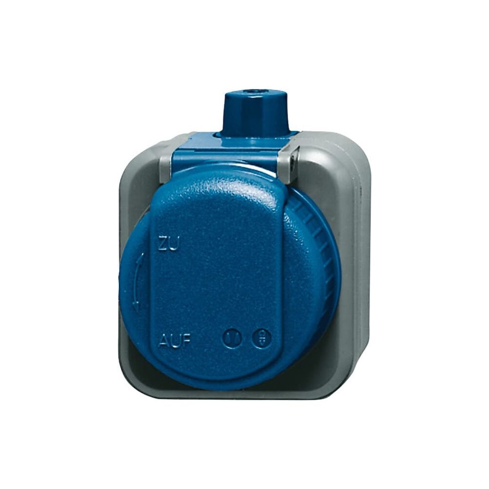 Busch Jäger SCHUKO Steckdose 2-polig Duro 2000 WDI 2300EWDI mit Klappdeckel schwarz... BJ-2CKA002083A0343 4011395228401 (Abb. 1)