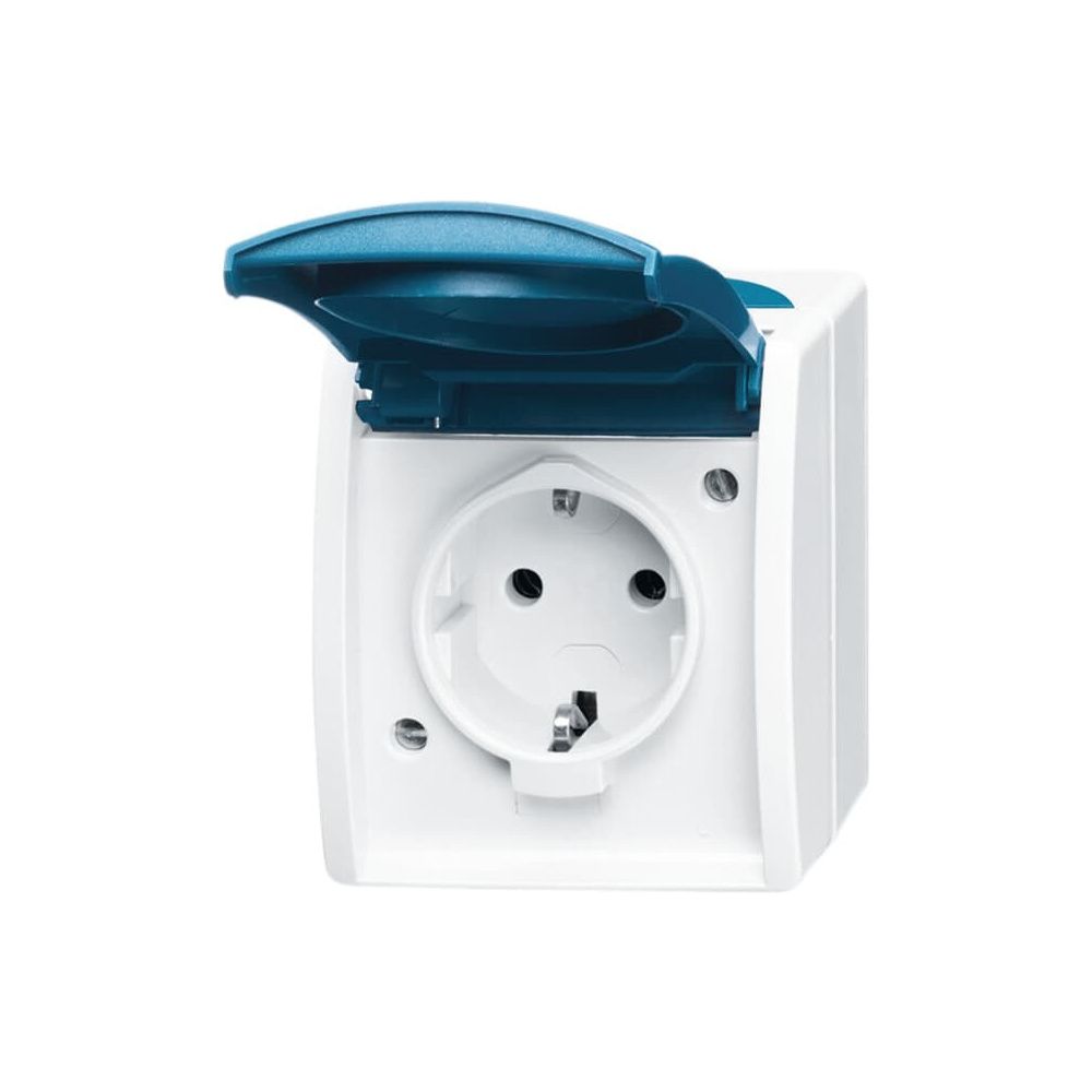 Busch Jäger APWG ocean Schuko 20EWN-53 Schriftfeld 1fach grau/blaugrün IP44... BJ-2CKA002083A0818 4011395993170 (Abb. 1)