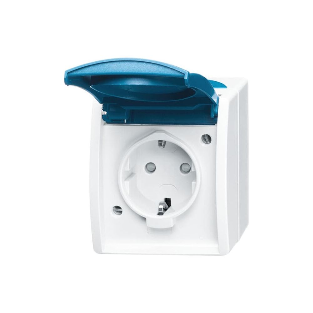 Busch Jäger Steckdose 20 EBW-53 SCHUKO mit erhöhtem Berührungsschutz 250V 16A grau/... BJ-2CKA002083A0842 4011395114940 (Abb. 1)