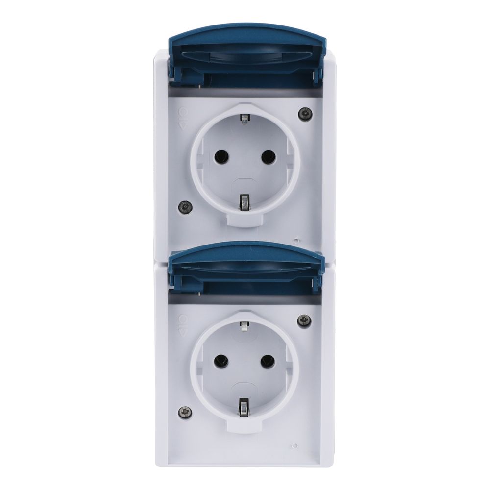 Busch Jäger APWG ocean AP Schuko 20-02EW-53 Doppelsteckdose senkrecht grau/blaugrün... BJ-2CKA002084A0701 4011395993347 (Abb. 1)