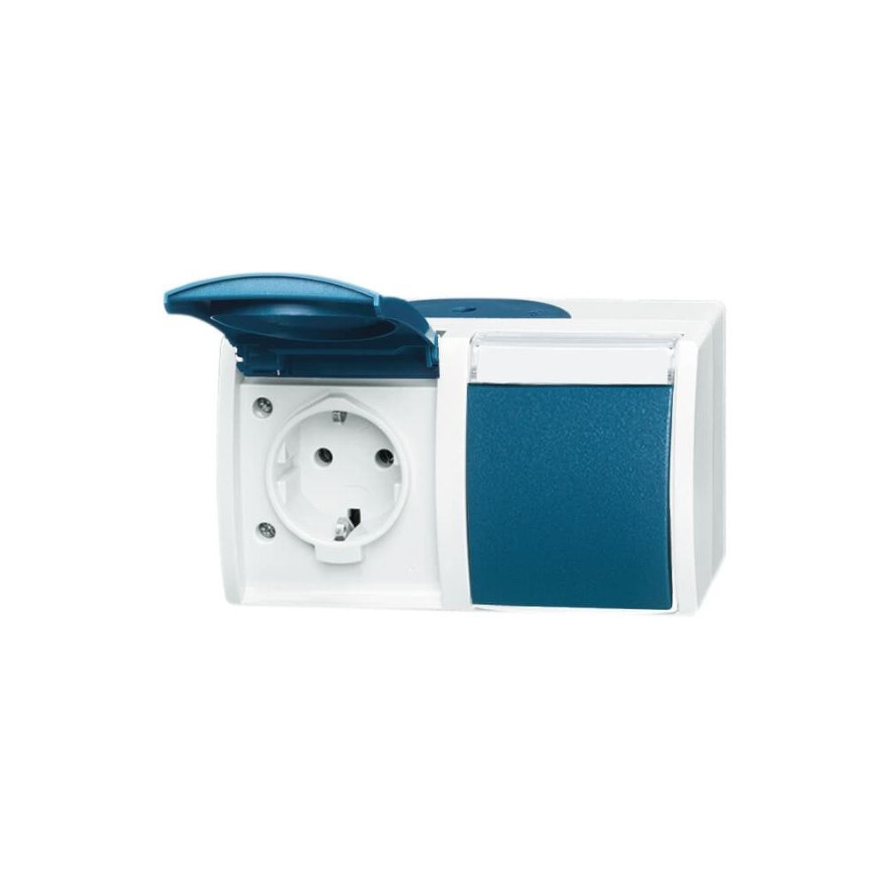 Busch Jäger APWG ocean Schuko 2fach 20/2EWN-53 Doppelsteckdose mit Beschriftungsfel... BJ-2CKA002084A0703 4011395993385 (Abb. 1)