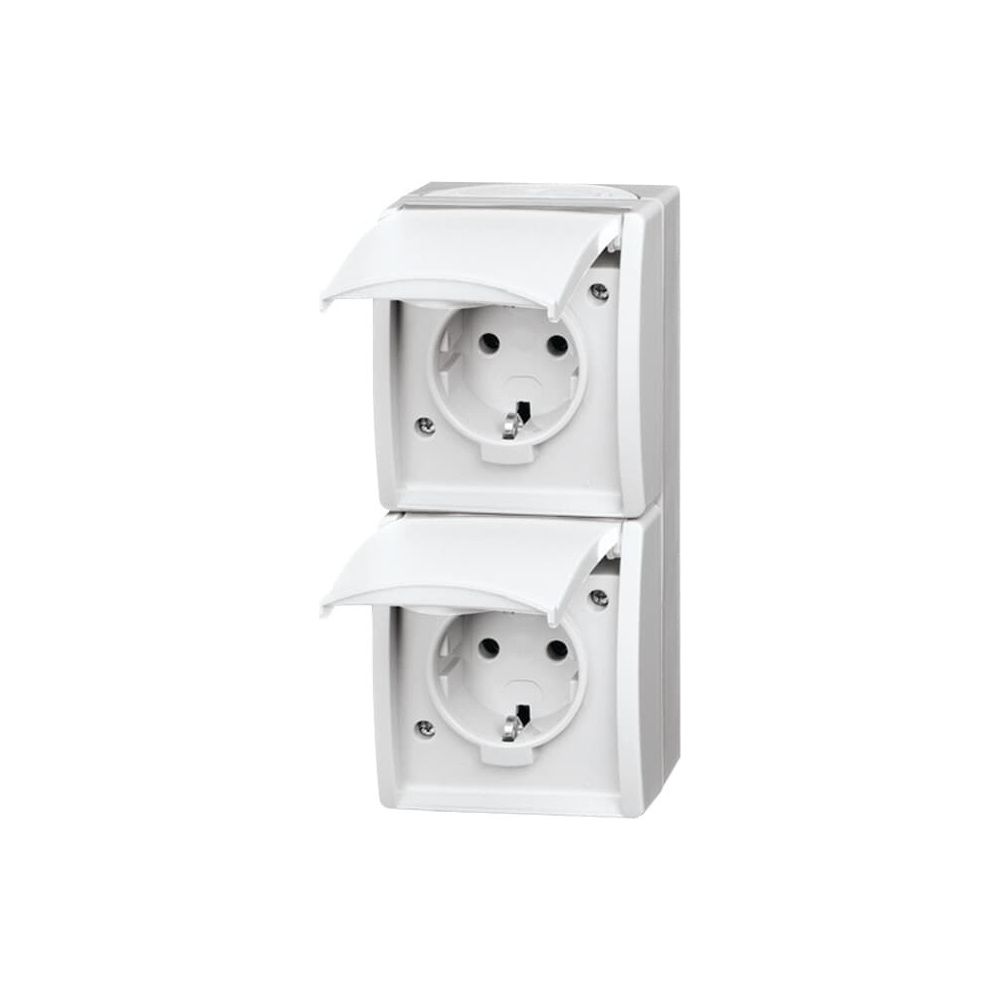 Busch Jäger APWG ocean AP Schuko 20-02EW-54 2fach alpinweiss senkrecht IP 44... BJ-2CKA002084A0710 4011395079645 (Abb. 1)