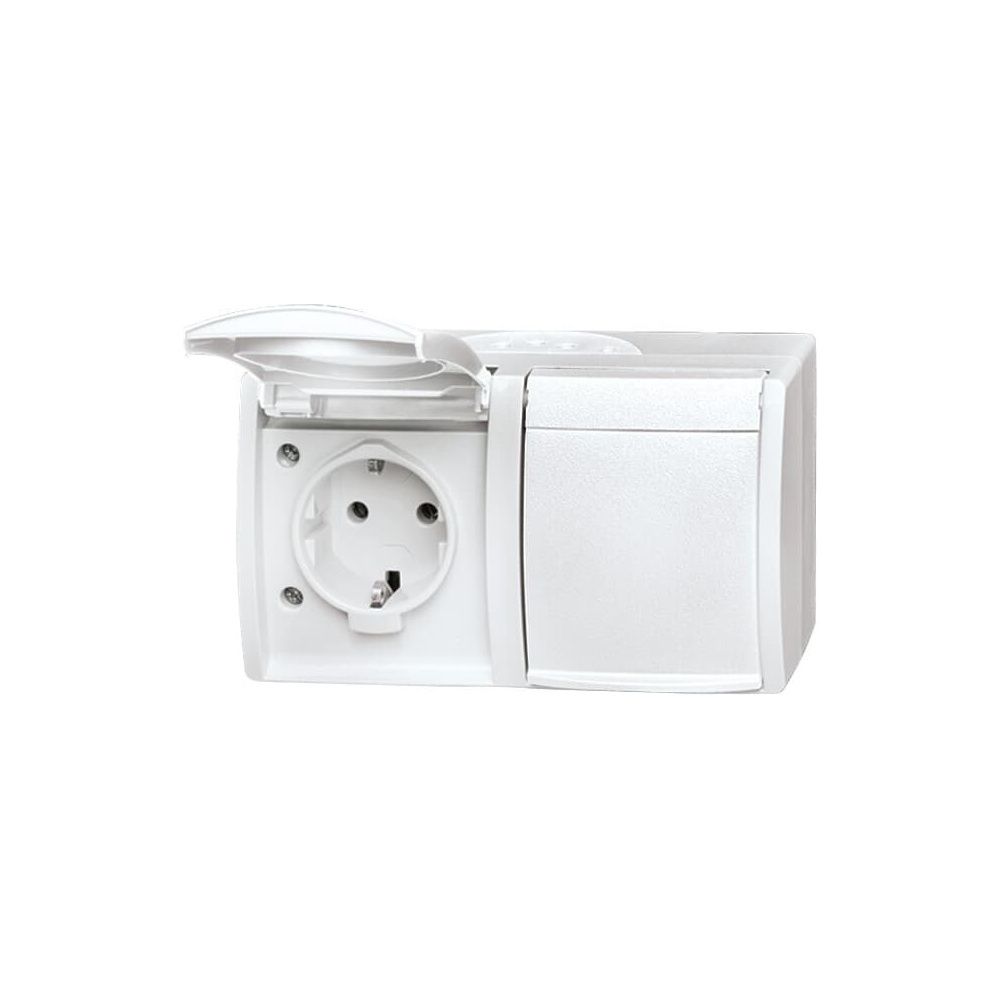 Busch Jäger APWG ocean AP Schuko 20/2EW-54 2fach waagerecht alpinweiss IP 44... BJ-2CKA002084A0711 4011395079652 (Abb. 1)