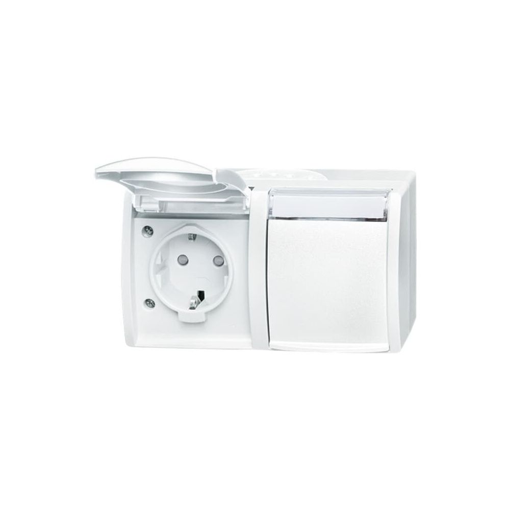 Busch Jäger Ocean Steckdose 20/2 EBW-54 Klappdeckel 2-fach AP mit erhöhtem Berührun... BJ-2CKA002084A0723 4011395115015 (Abb. 1)