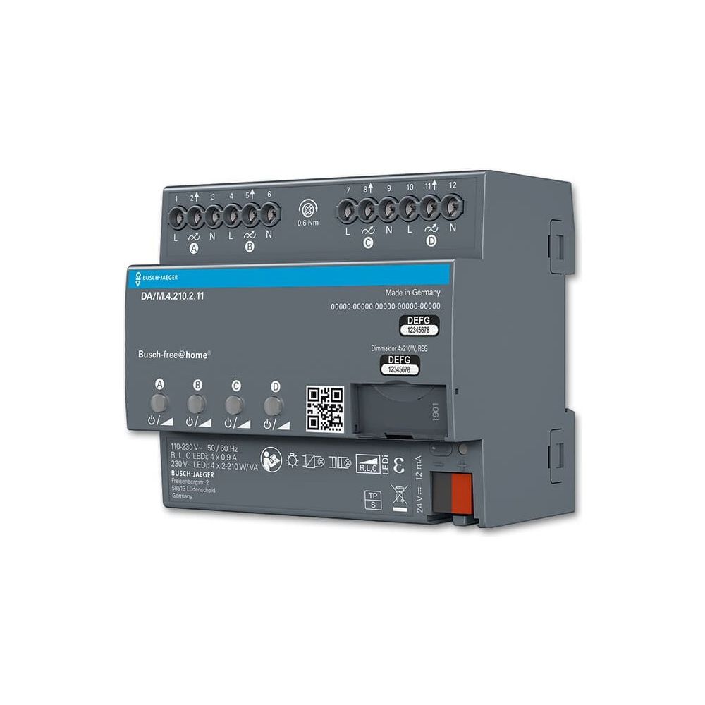 Busch Jäger Dimmaktor 4-fach REG DA/M.4.210.2.11 Busch-free@home Mehrkanal-Universa... BJ-2CKA006220A0728 4011395251782 (Abb. 1)