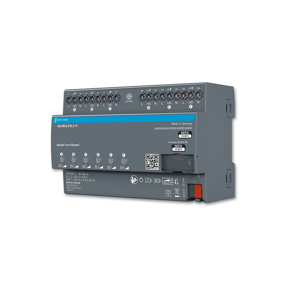 Busch Jäger Dimmaktor 6-fach REG DA/M.6.210.2.11 Busch-free@home Mehrkanal-Universa... BJ-2CKA006220A0730 4011395251805 (Abb. 1)