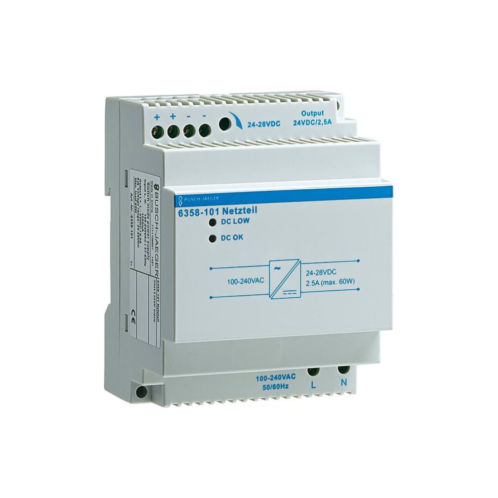 Busch Jäger Netzteil REG 6358-101 2500 mA SELV 90x72x64mm... BJ-2CKA006310A0166 4011395131534 (Abb. 1)