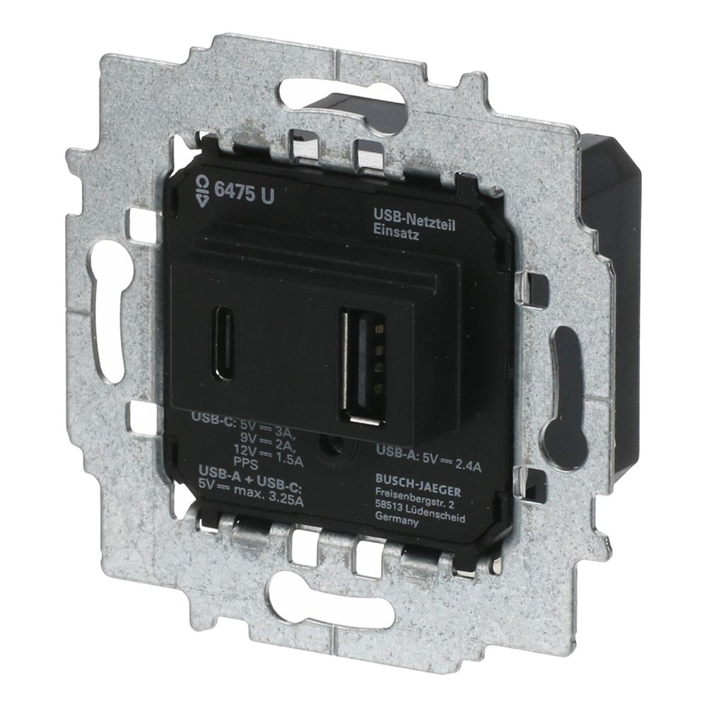 Busch Jäger Netzteil-Einsatz USB A+C 6475 U... BJ-2CKA006400A0398 4011395303450 (Abb. 2)