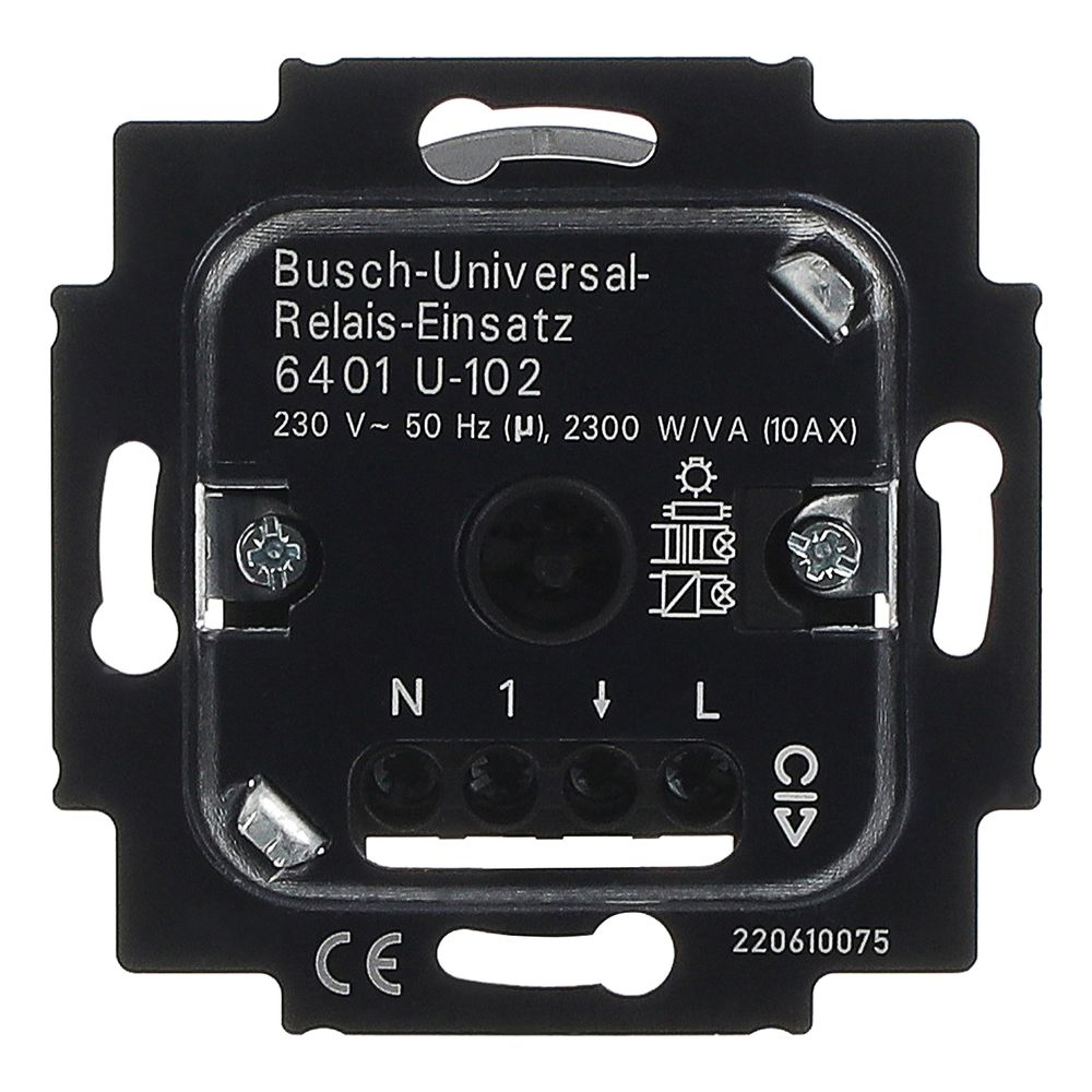Busch Jäger UP Universal Relais 6401U-102 2300W/VA 3-Leiter Anschlusstechnik für Gl... BJ-2CKA006401A0048 4011395991299 (Abb. 1)