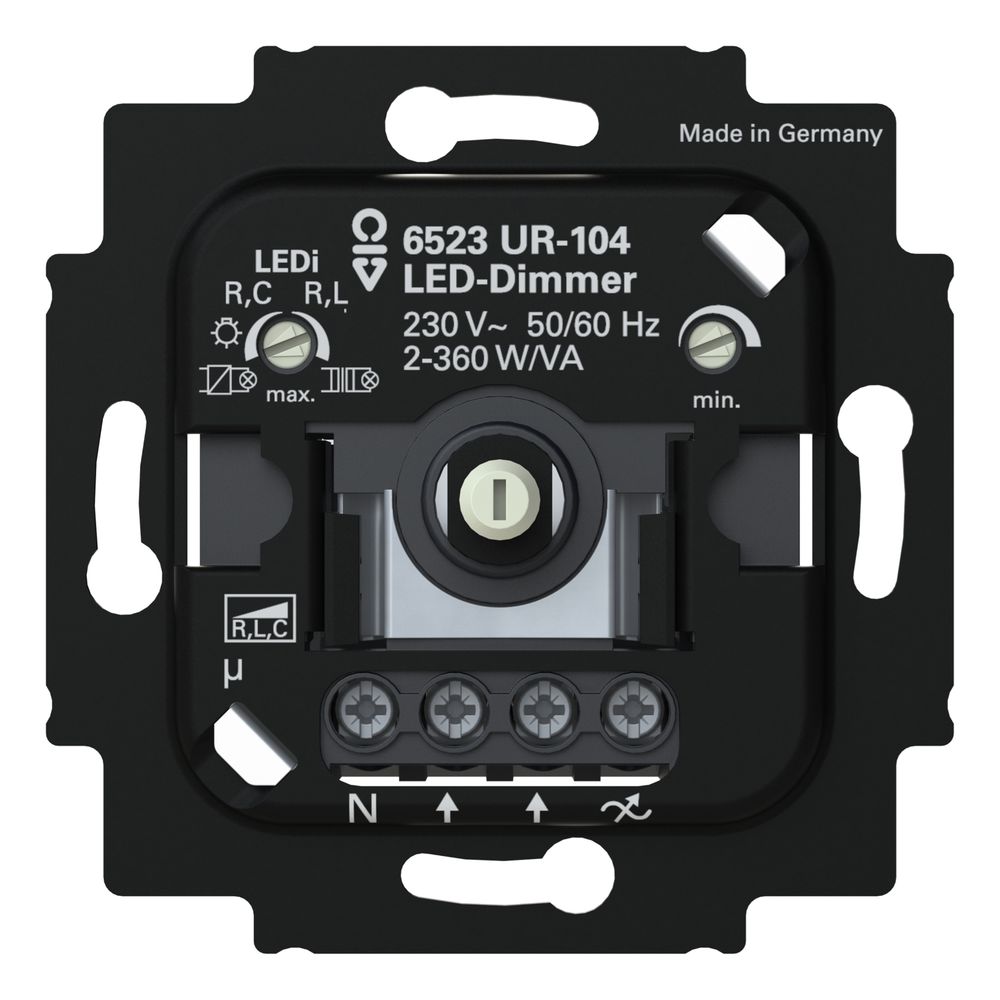 Busch Jäger LED-Dimmer 2+3 Draht 6523 UR-104 m.N-Klemme 2-360W... BJ-2CKA006512A0353 4011395344064 (Abb. 1)