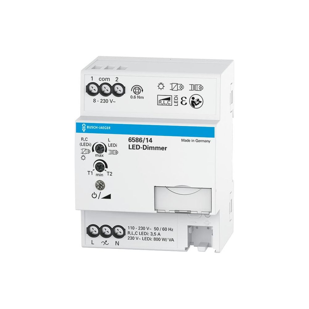 Busch Jäger Busch-Dimmer grau 6586/14 Dimmer REG konventionell Tastdimmer mit Vor-O... BJ-2CKA006590A0192 4011395251768 (Abb. 1)