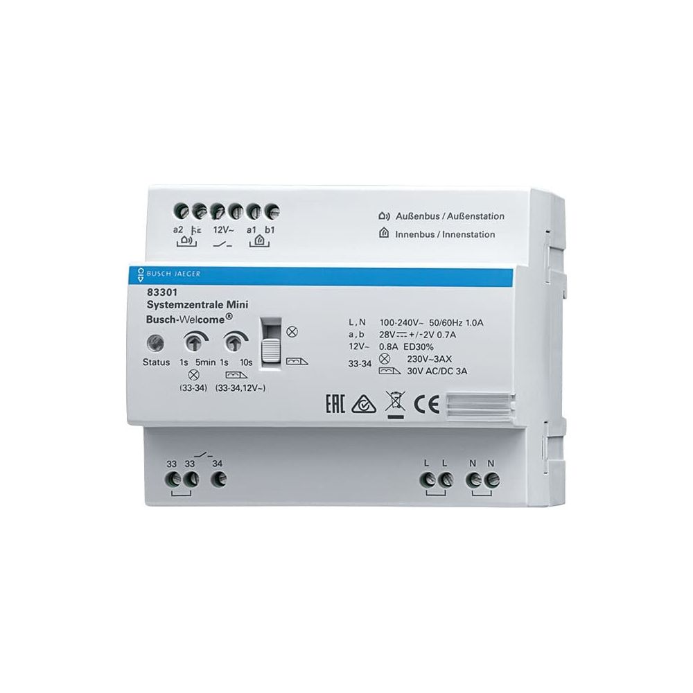 Busch Jäger Systemzentrale Mini 83301 Türkommunikation Versorgungs- und Steuergerät... BJ-2CKA008300A0462 4011395217313 (Abb. 1)