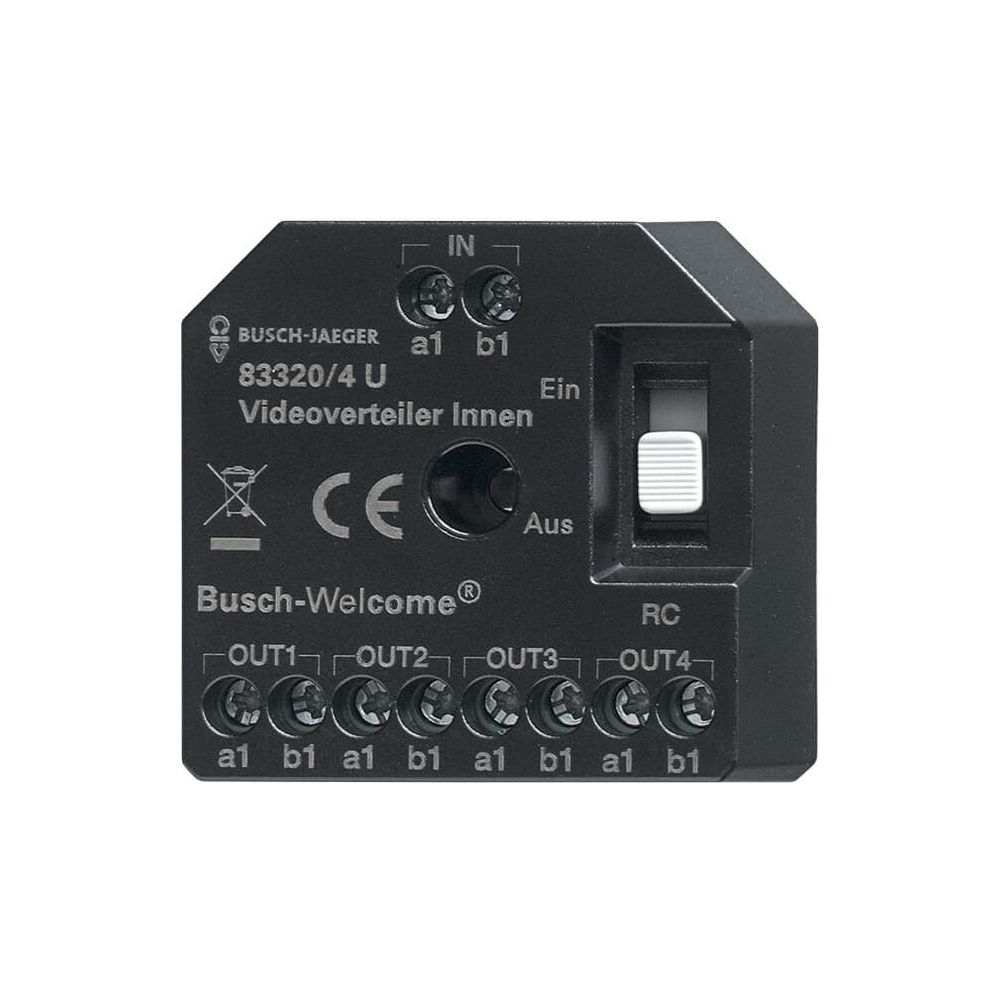 Busch Jäger 83320/4U Aktiv Videoverteiler Innen UP 4-fach 45x45x26mm... BJ-2CKA008300A0508 4011395222867 (Abb. 1)