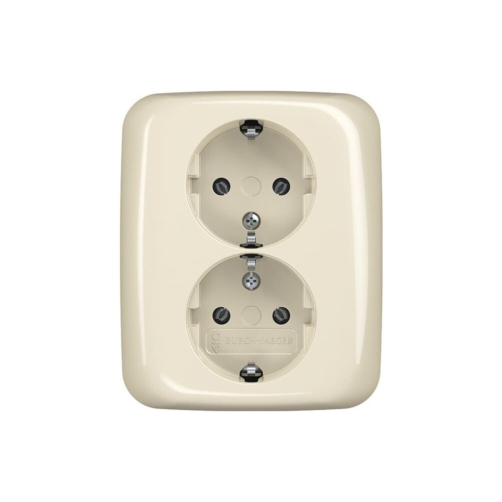 Busch Jäger Doppelsteckdose SCHUKO 202 EUJ-212 RAL1013... BJ-2TKA00003895 6438199005409 (Abb. 1)