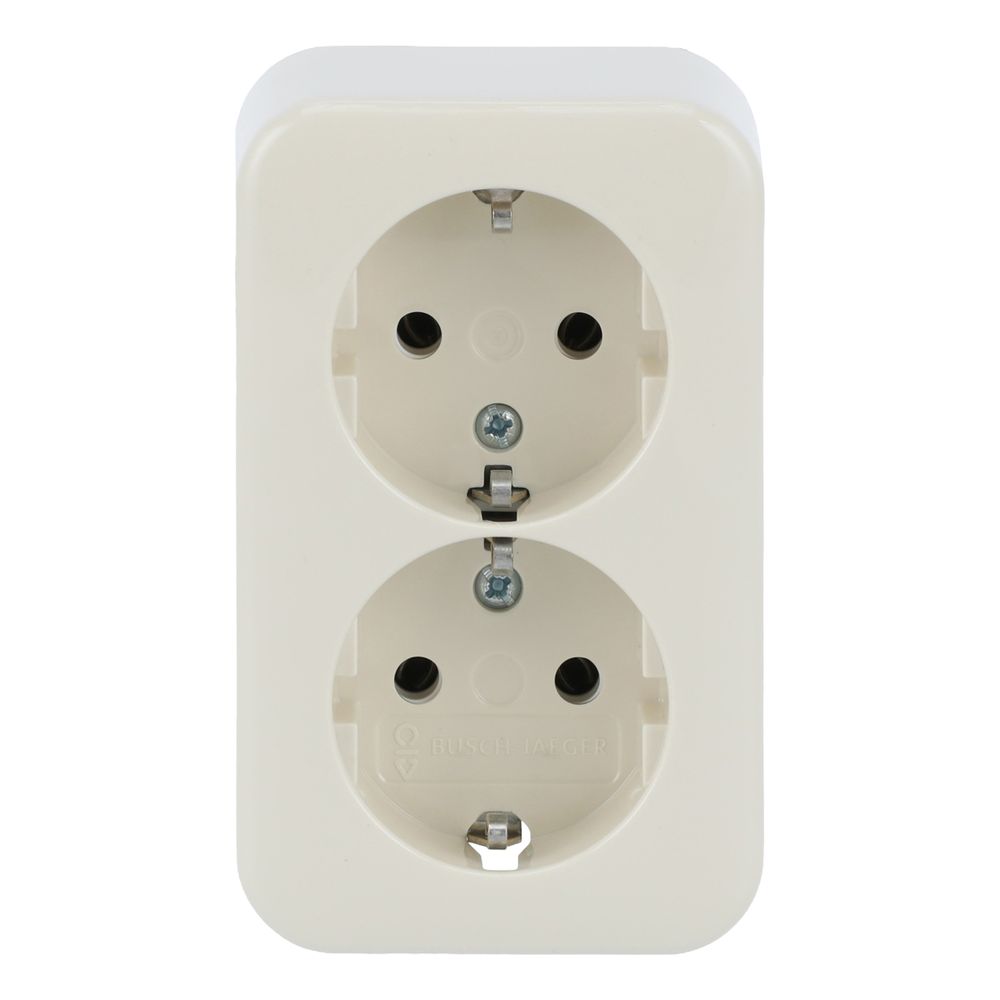 Busch Jäger Duro 2000 AP Schuko 202 EAP/11 2fach Doppelsteckdose 16 A weiß... BJ-2TKA00003933 6438199005782 (Abb. 1)