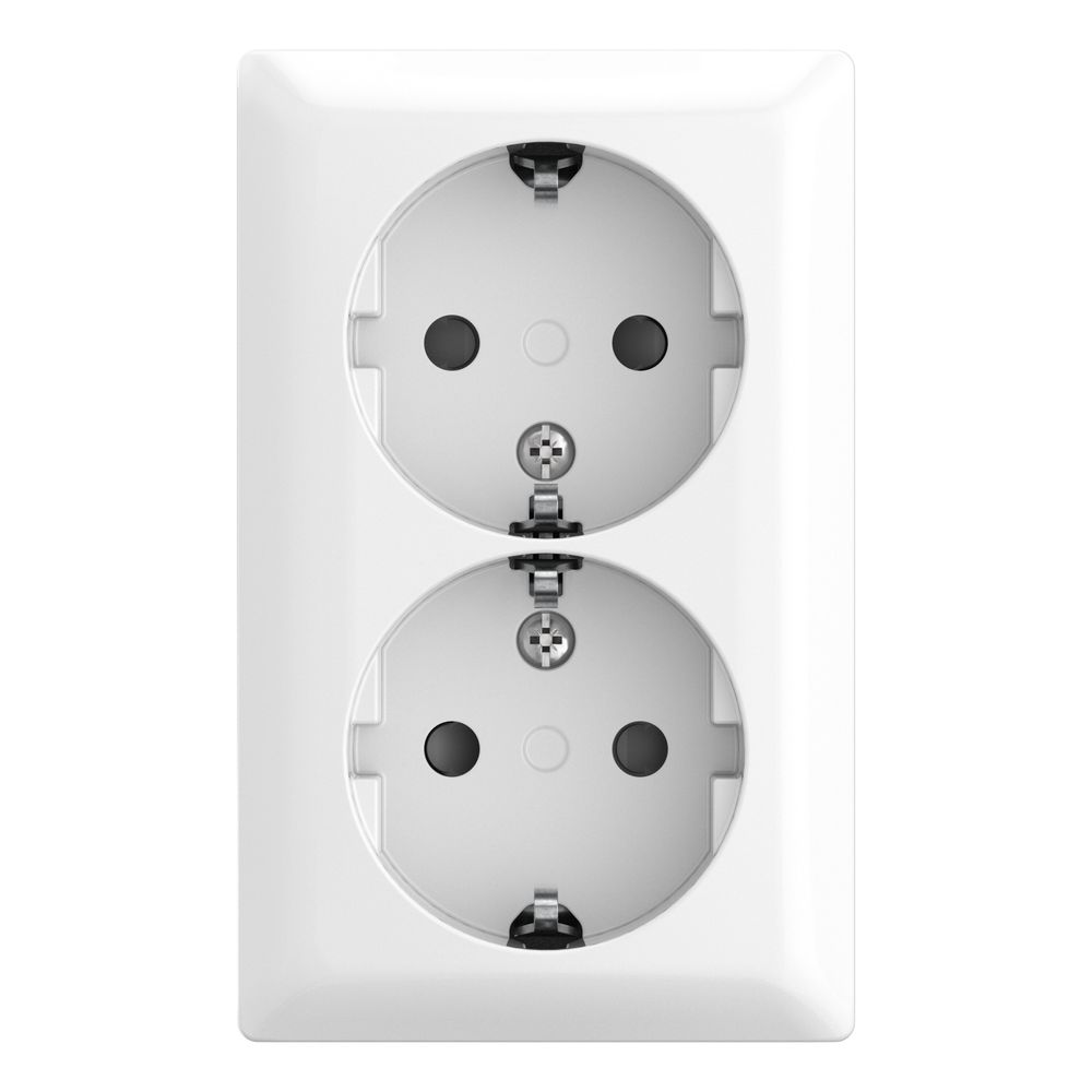 Busch Jäger SCHUKO Doppelsteckdose 202 EAPBJ-524 Safety+AP 2fach alpinweiß... BJ-2TKA00005531 6438199017112 (Abb. 1)