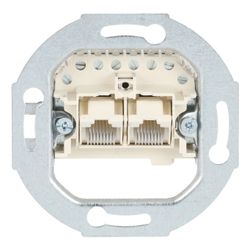 Busch Jäger UP Anschlussdose UAE 0214 Schrägauslass 2x8(8)polig RJ 11/12 RJ 45 ISDN... BJ-2CKA000230A0235 4011395796405 (Abb. 1)
