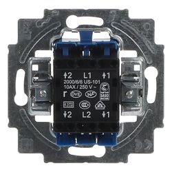 Busch Jäger Wippschalter-Einsatz 2000/6/6US-101 2x Wechsel 10A... BJ-2CKA001011A0927 4011395102510 (Abb. 1)
