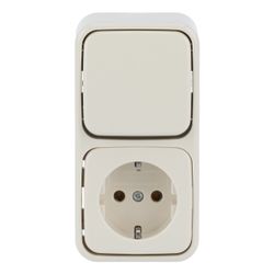 Busch Jäger Duro 2000 AP Kombinat 2601/6/2300EAP Schuko Wechsel senkrecht Steckdose... BJ-2CKA001641A0174 4011395065709 (Abb. 1)