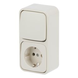 Busch Jäger Duro 2000 AP Kombinat 2601/6/2300EAP Schuko Wechsel senkrecht Steckdose... BJ-2CKA001641A0174 4011395065709 (Abb. 1)