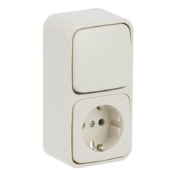 Busch Jäger Duro 2000 AP Kombinat 2601/6/2300EAP Schuko Wechsel senkrecht Steckdose... BJ-2CKA001641A0174 4011395065709 (Abb. 1)