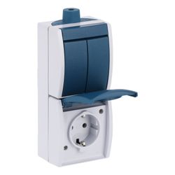 Busch Jäger APWG ocean Kombin. 2601/5/20EW-53-503 Schuko Steckdose mit Wippschalter... BJ-2CKA001684A0324 4011395047156 (Abb. 1)