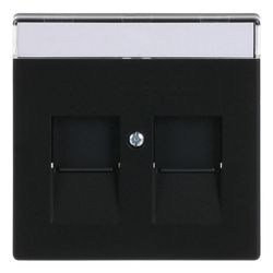 Busch Jäger Zentralscheibe für 2 Modular Jack-Einsätze 1800-885 schwarz matt... BJ-2CKA001710A3910 4011395127346 (Abb. 1)
