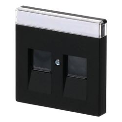 Busch Jäger Zentralscheibe für 2 Modular Jack-Einsätze 1800-885 schwarz matt... BJ-2CKA001710A3910 4011395127346 (Abb. 1)