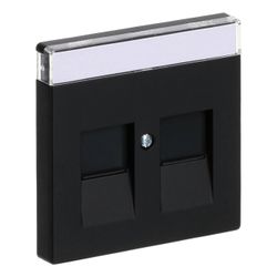 Busch Jäger Zentralscheibe für 2 Modular Jack-Einsätze 1800-885 schwarz matt... BJ-2CKA001710A3910 4011395127346 (Abb. 1)