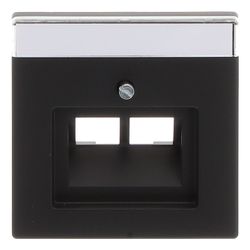 Busch Jäger Zentralscheibe UAE 1803-02-885 2-fach schwarz matt mit Schrägauslass... BJ-2CKA001710A3911 4011395127353 (Abb. 1)