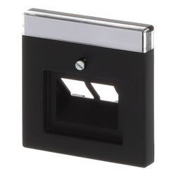 Busch Jäger Zentralscheibe UAE 1803-02-885 2-fach schwarz matt mit Schrägauslass... BJ-2CKA001710A3911 4011395127353 (Abb. 1)