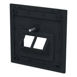 Busch Jäger Zentralscheibe 2-fach UAE 1803-02-45M mit Beschriftungsfeld schwarz mat... BJ-2CKA001710A4230 4011395328316 (Abb. 1)
