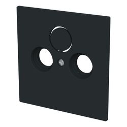 Busch Jäger Zentralscheibe schwarz matt 1743-45M für Antennensteckdose 2/3-fach... BJ-2CKA001724A4435 4011395317013 (Abb. 1)