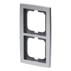 Busch Jäger Abdeckrahmen 2-fach chrom matt 1722-80 für senkrechte und waagerechte M... BJ-2CKA001754A4105 4011395994849 (Abb. 1)
