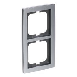 Busch Jäger Abdeckrahmen 2-fach chrom matt 1722-80 für senkrechte und waagerechte M... BJ-2CKA001754A4105 4011395994849 (Abb. 1)