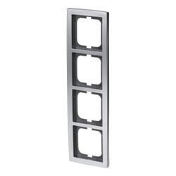 Busch Jäger Abdeckrahmen 4-fach chrom matt 1724-80 für senkrechte und waagerechte M... BJ-2CKA001754A4107 4011395994887 (Abb. 1)