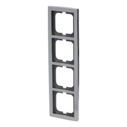 Busch Jäger Abdeckrahmen 4-fach chrom glanz 1724-80G für senkrechte und waagerechte... BJ-2CKA001754A4329 4011395113080 (Abb. 1)