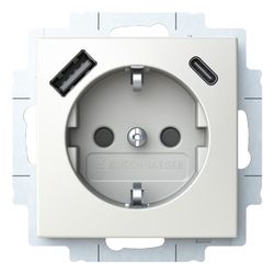 Busch Jäger SCHUKO-USB-A+C 20 EUCB2USBAC-914 Steckdose mit 1x USB-A und 1x USB-C... BJ-2CKA002011A6298 4011395329153 (Abb. 1)