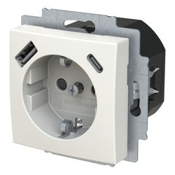 Busch Jäger SCHUKO-USB-A+C 20 EUCB2USBAC-914 Steckdose mit 1x USB-A und 1x USB-C... BJ-2CKA002011A6298 4011395329153 (Abb. 1)