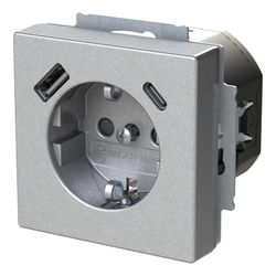 Busch Jäger SCHUKO USB-A+C 20 EUCB2USBAC-83 Steckdose... BJ-2CKA002011A6304 4011395329313 (Abb. 1)