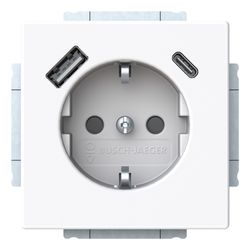 Busch Jäger SCHUKO USB-A+C 20 EUCB2USBAC-84 Steckdose mit 1x USB-A und 1x USB-C... BJ-2CKA002011A6306 4011395329337 (Abb. 1)