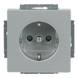 Busch Jäger future linear Schuko Kombi 20EUCKS-83 alusilber Steckdosen mit erh. Ber... BJ-2CKA002013A5272 4011395074947 (Abb. 1)