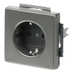 Busch Jäger pur edelstahl Schuko 20EUCKS-866 Kombi mit erhöhtem Berührungsschutz... BJ-2CKA002013A5276 4011395087534 (Abb. 1)
