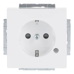 Busch Jäger SCHUKO Steckdosen Einsatz 20 EUCBL-84 mit Kontrolllicht LED grün studio... BJ-2CKA002013A5286 4011395100677 (Abb. 1)