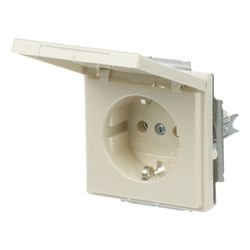 Busch Jäger carat Schuko Kombi solo 20EUK-82 future m.Klappdeckel savanne/elfenbein... BJ-2CKA002018A1465 4011395995327 (Abb. 1)