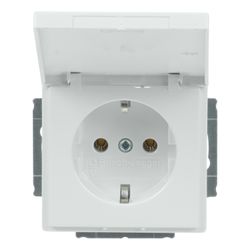 Busch Jäger carat Schuko Kombi 20EUK-84 Klappdeckel davos/studioweiss... BJ-2CKA002018A1467 4011395996270 (Abb. 1)