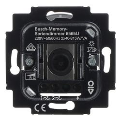 Busch Jäger UP Memory-Seriendimmer 6565U 2fach 40-315W/VA Phasenabschnitt... BJ-2CKA006565A0056 4011395075845 (Abb. 1)