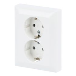 Busch Jäger SCHUKO Doppelsteckdose 202 EUJB-914 Komplettabdeckung Safety+ alpinweiß... BJ-2TKA00003911 6438199005560 (Abb. 1)