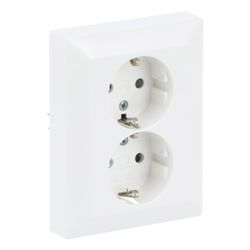 Busch Jäger SCHUKO Doppelsteckdose 202 EUJB-914 Komplettabdeckung Safety+ alpinweiß... BJ-2TKA00003911 6438199005560 (Abb. 1)